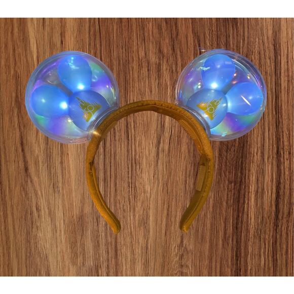 Disney World 50th Anniversary Mickey Mouse Balloon Light-Up Ears Headband